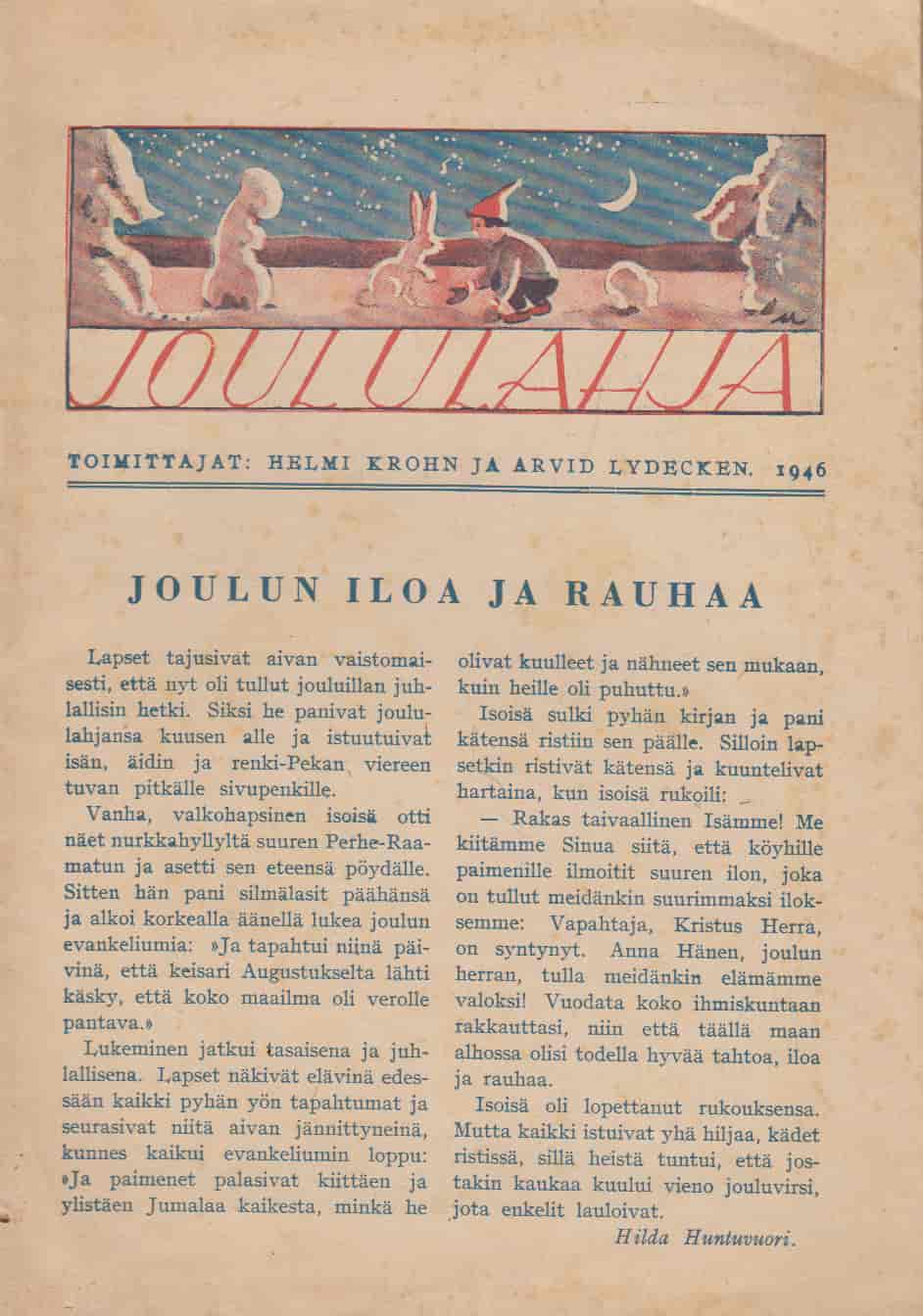 Joululahja 1946 - Krohn Helmi, Lydecken Arvid tuotekuva