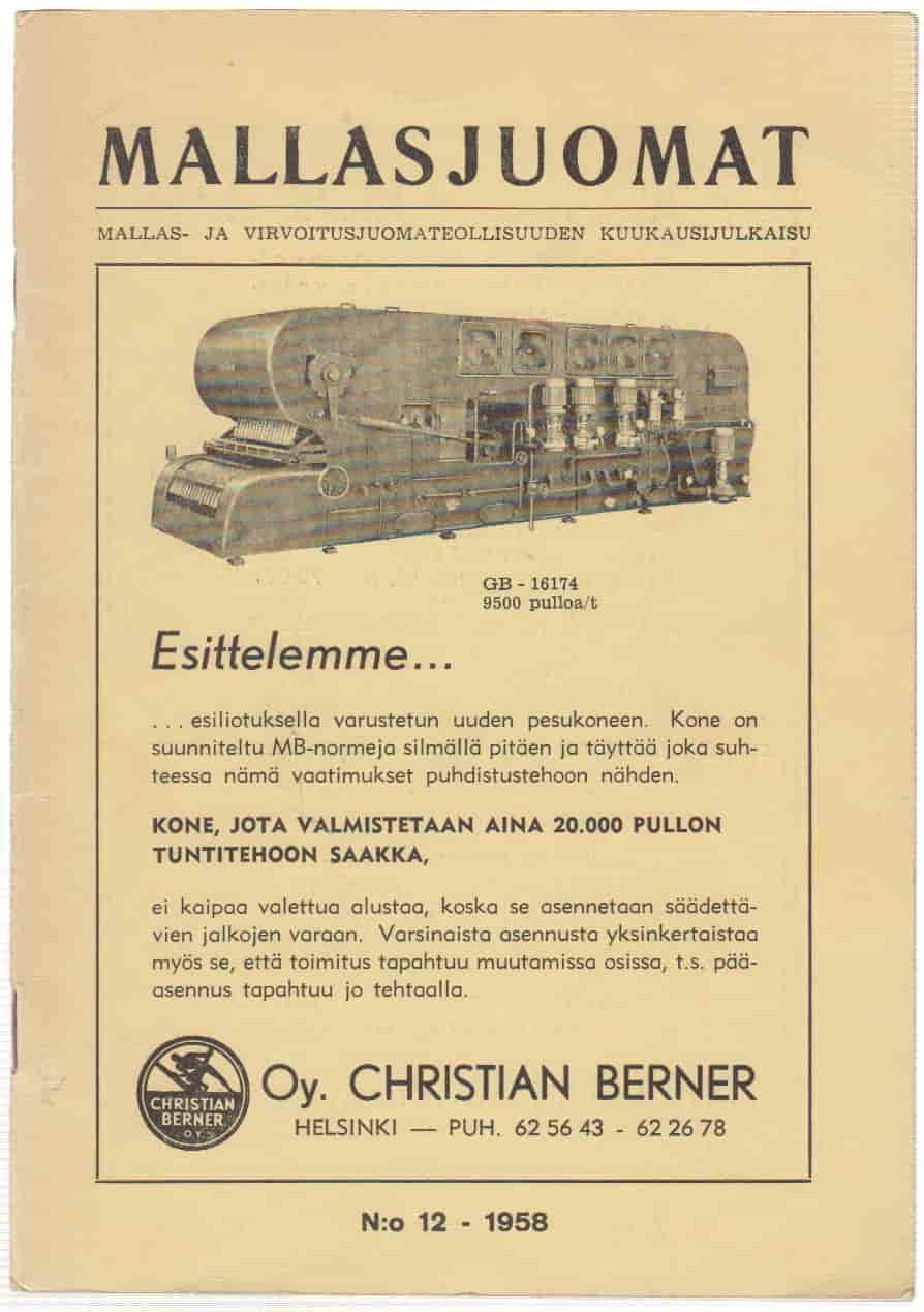 Mallasjuomat 12/1958 -  tuotekuva