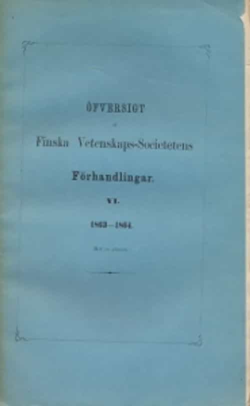 Öfversigt at Finska Vetenskaps-Societetens