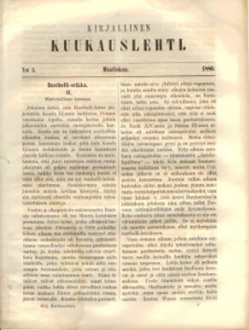 Kirjallinen kuukauslehti 3/1880