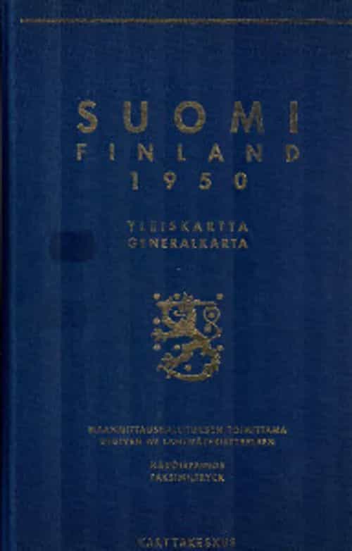 Suomi Finland 1950 Yleiskartta Generalkarta