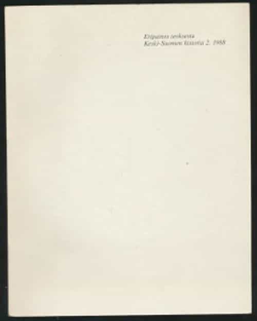 Eripainos teoksesta Keski-Suomen historia 2, 1988