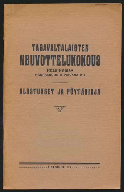 Tasavaltalaisten neuvottelukokous - alustukset ja pöytäkirja