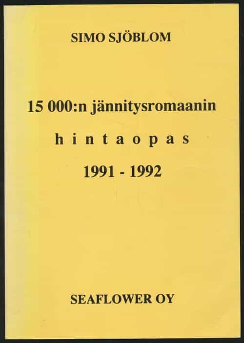 15000n jännitysromaanin hintaopas 1991-1992