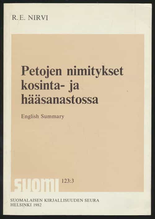 Petojen nimitykset kosinta- ja hääsanastossa