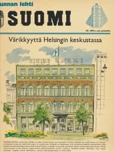 Värikkyytta Helsingin keskustassa - Uudessa Suomessa julkaistuja väripiirroksia