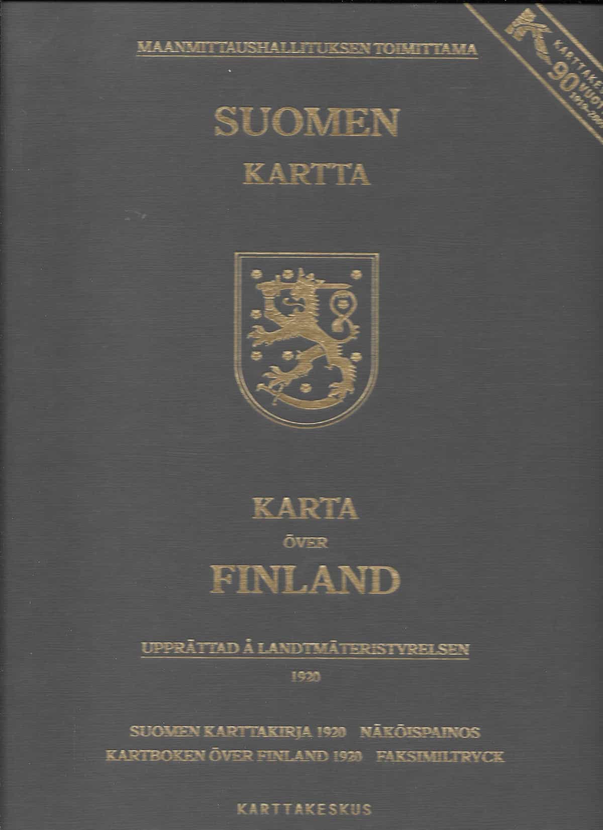 Suomen kartta - Suomen karttakirja 1920 näk.p.