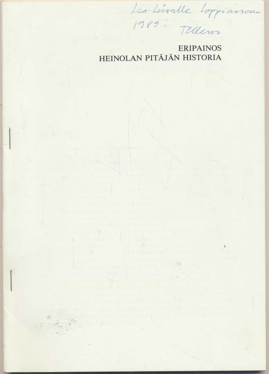 Heinolan pitäjän historia - Eripainos