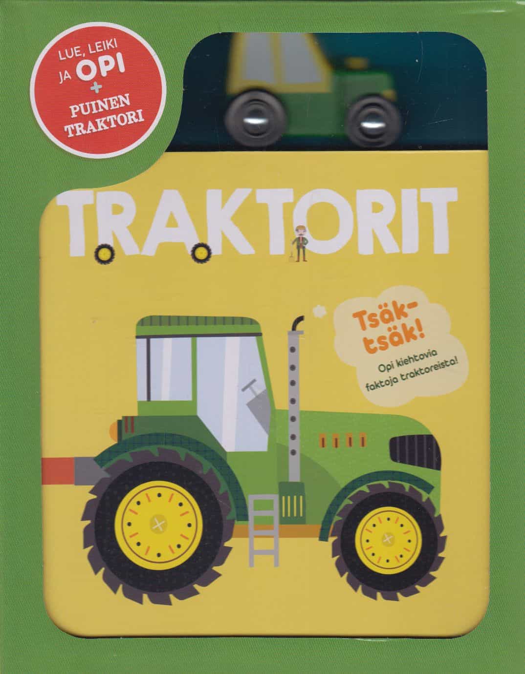 Traktorit - Lue, leiki ja opi + puinen traktori