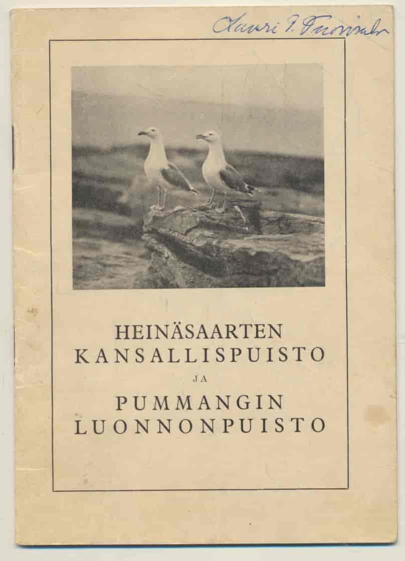 Heinäsaarten kansallispuisto ja Pummangin luonnonpuisto - Metsätieteellisen tutkimuslaitoksen luonnonsuojelualuekuvauksia 2 - Merikallio Einari tuotekuva