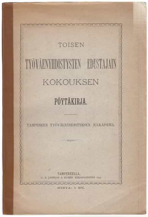 Toisen työväenyhdistysten edustajain kokouksen pöytäkirja