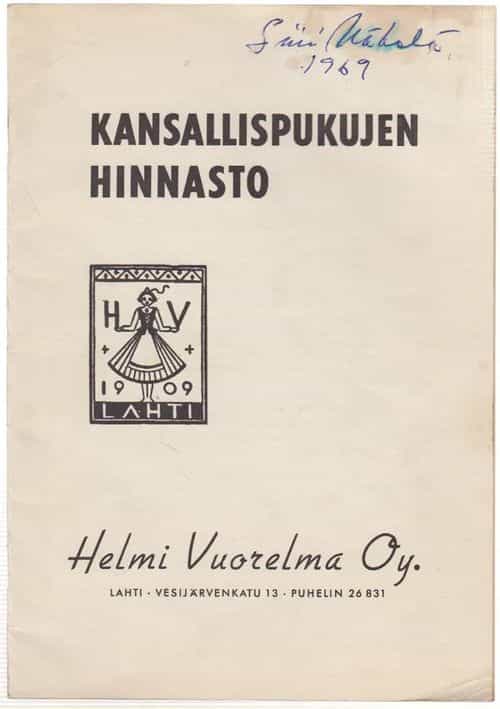 Kansallispukujen hinnasto