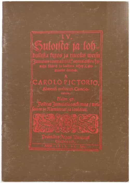 Carolus Pictoriuksen suomenkieliset virret vuodelta 1622